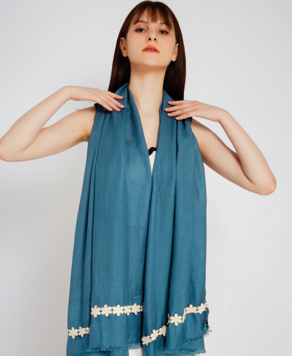 Deep Teal Lace Scarf - Image 2