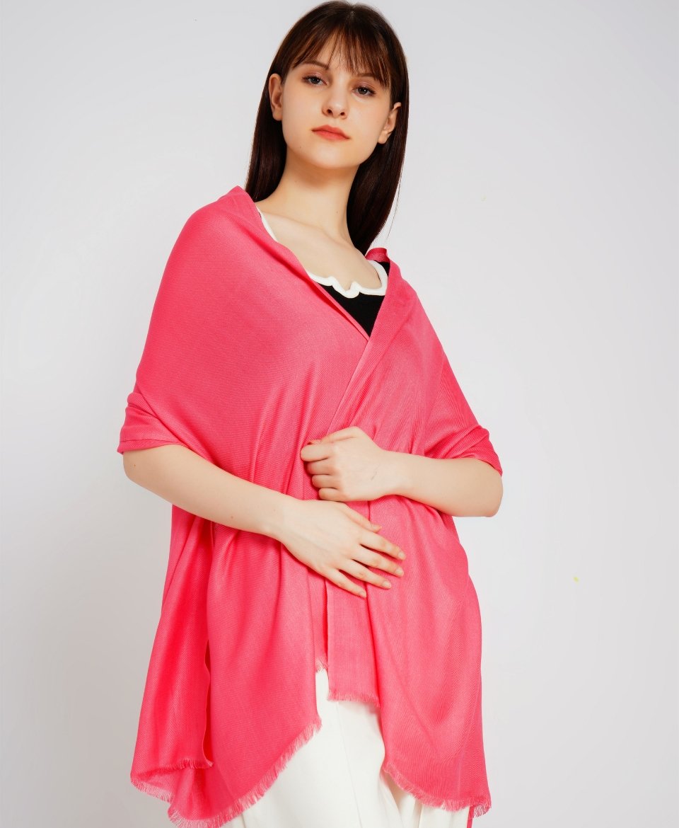 Hot Pink Plain Scarf - Image 2
