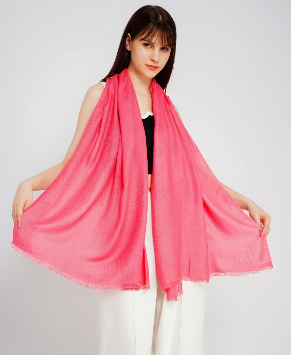Hot Pink Plain Scarf - Image 3