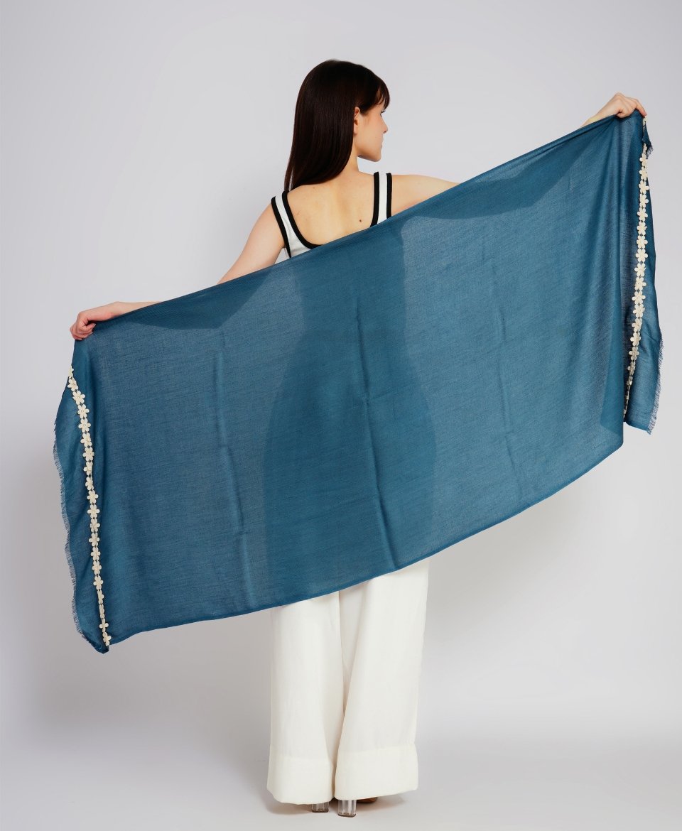 Deep Teal Lace Scarf - Image 4