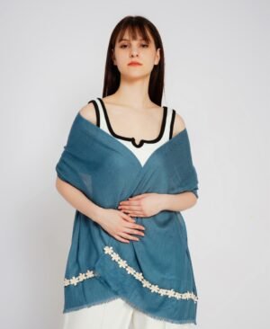 Deep Teal Lace Scarf