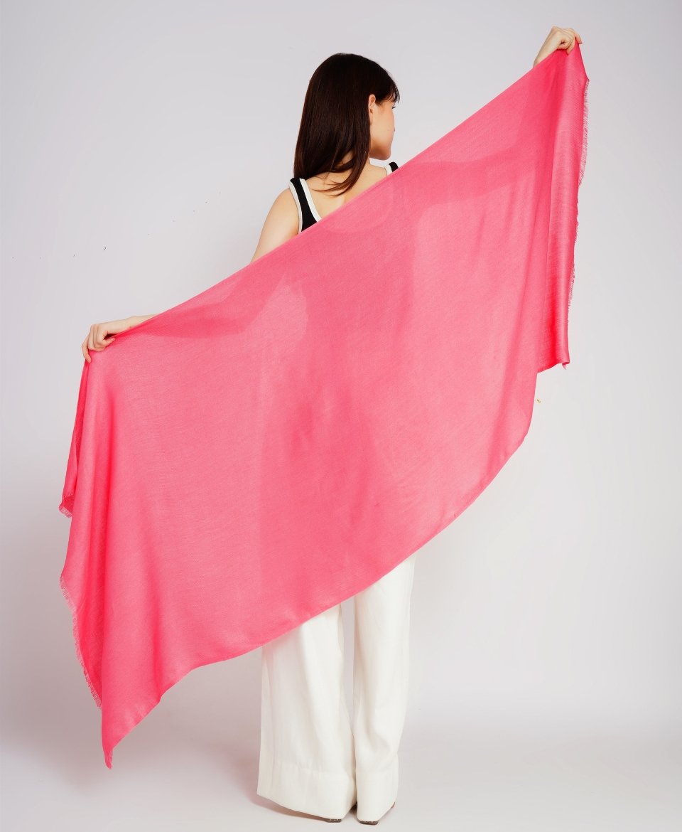 Hot Pink Plain Scarf - Image 5