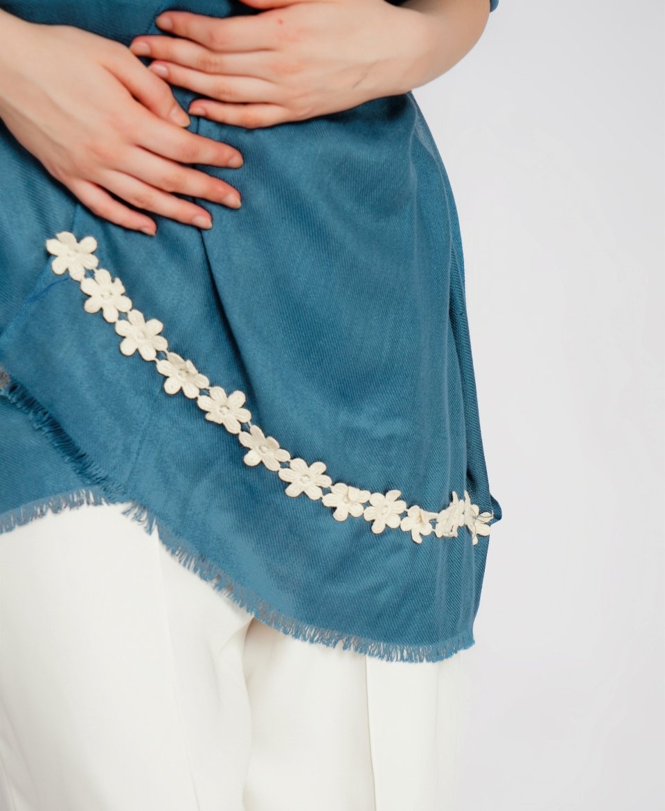 Deep Teal Lace Scarf - Image 5