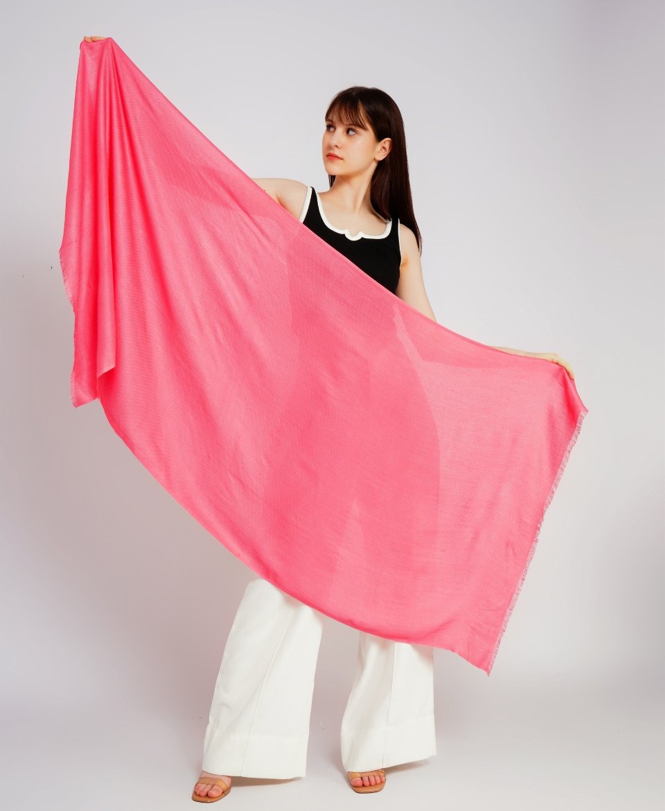 Hot Pink Plain Scarf - Image 6