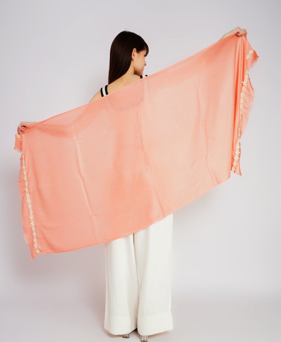 Blush Pink Lace Scarf - Image 6