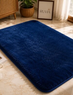 Rabbit Fur Rugs Blue