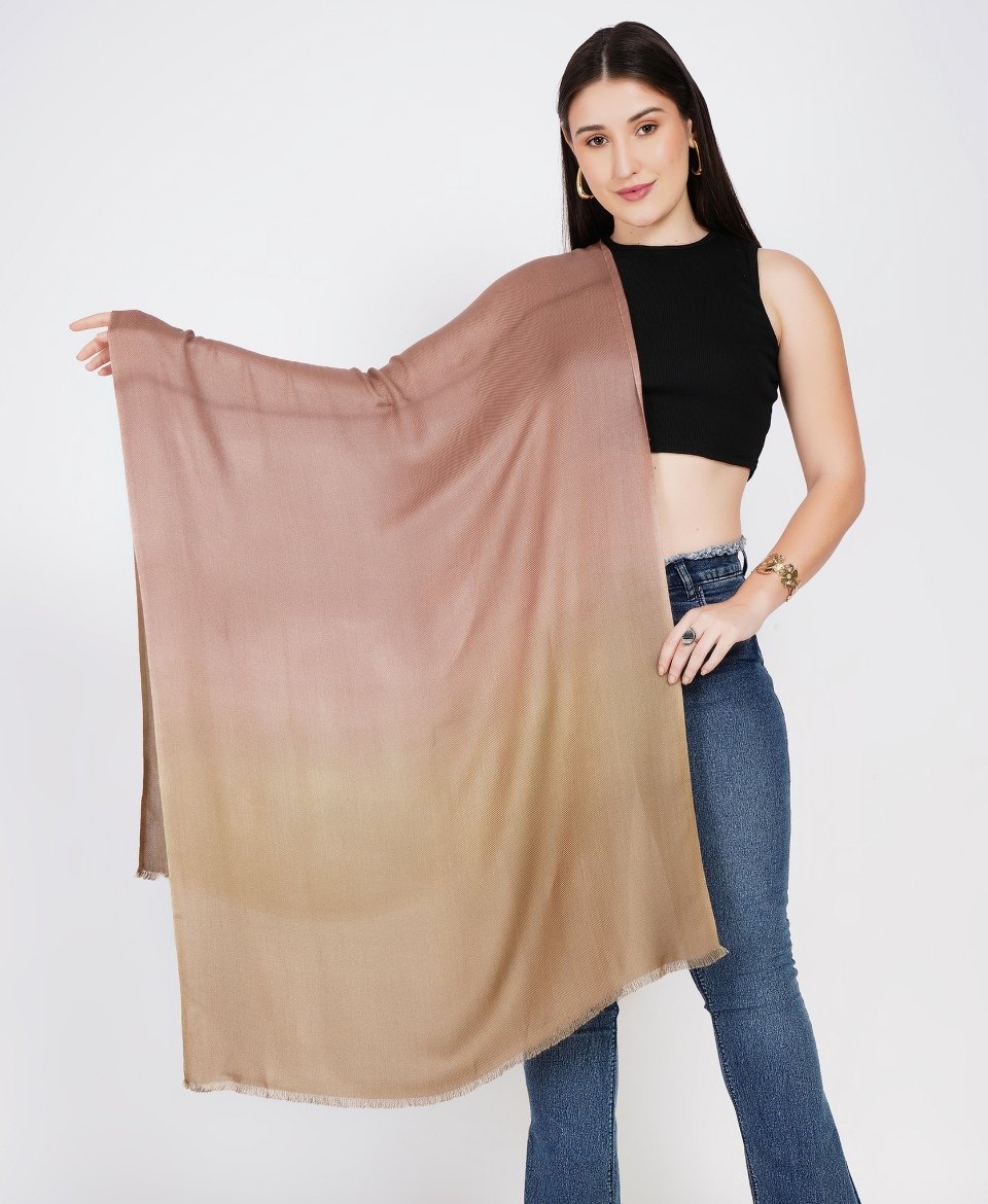 Rose Blush To Nude Beige Ombre Scarf - Image 2