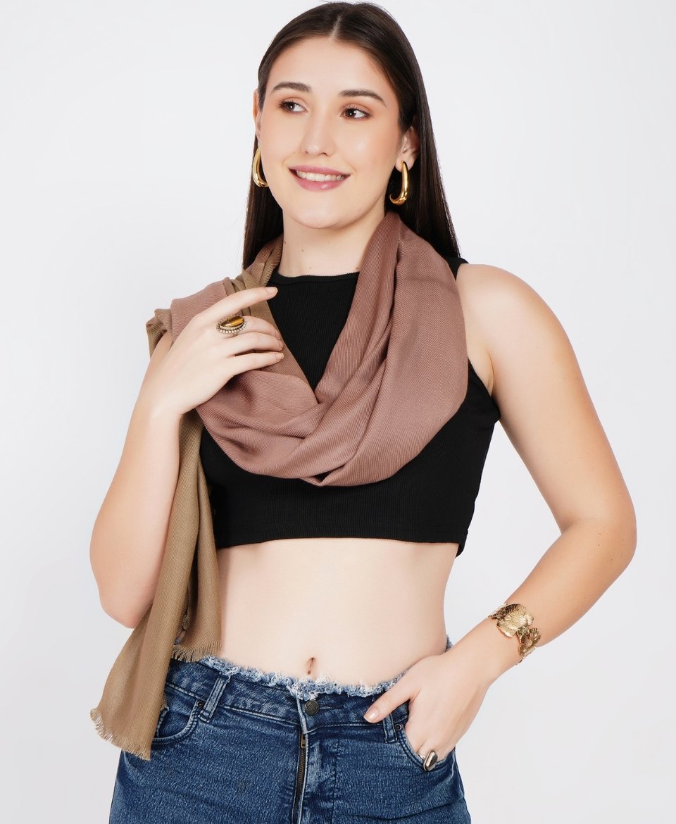Rose Blush To Nude Beige Ombre Scarf - Image 4