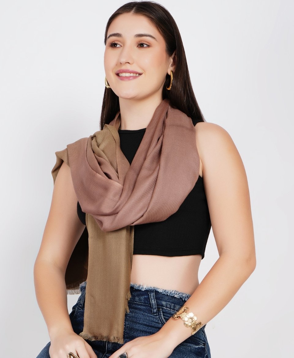 Rose Blush To Nude Beige Ombre Scarf - Image 5