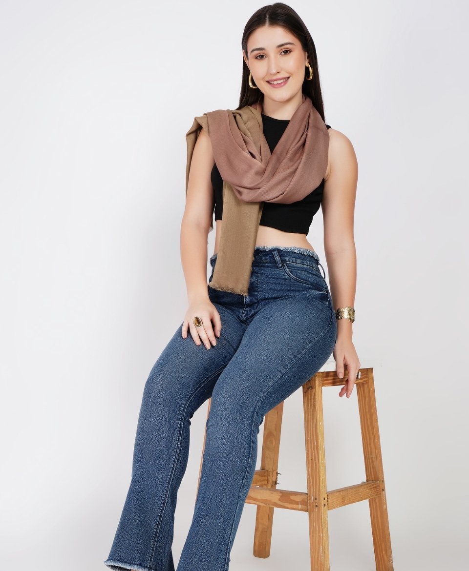 Rose Blush To Nude Beige Ombre Scarf