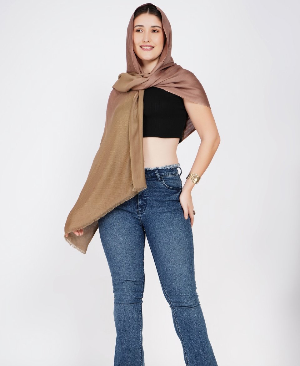 Rose Blush To Nude Beige Ombre Scarf - Image 7