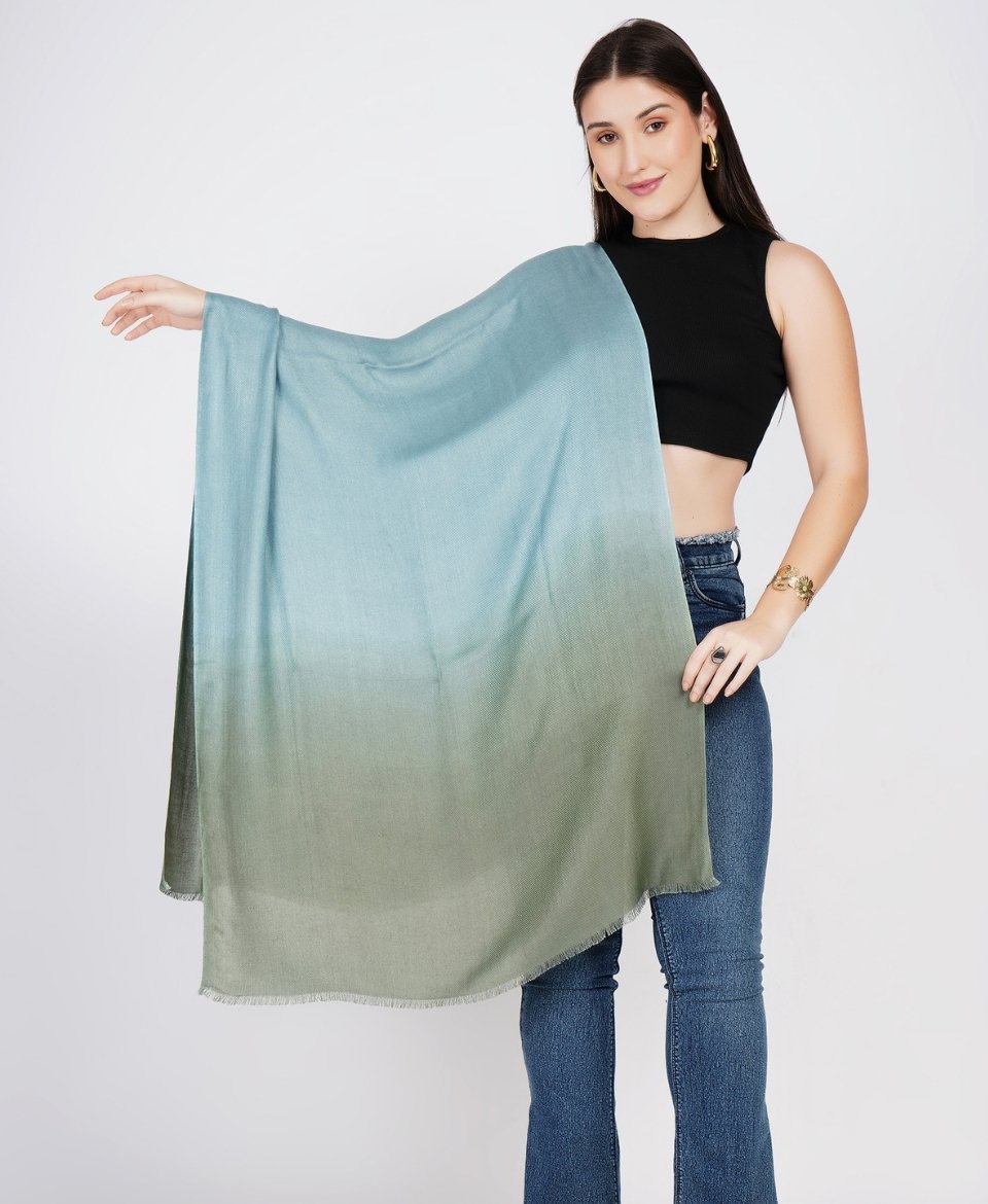 Aqua Mist To Olive Ombre Scarf - Image 2