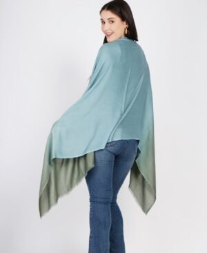 Aqua Mist To Olive Ombre Scarf