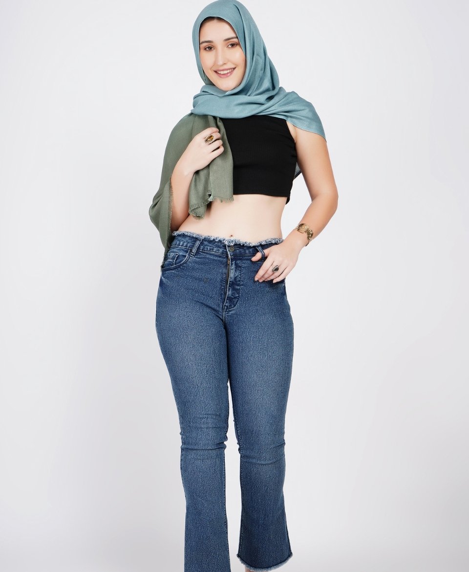 Aqua Mist To Olive Ombre Scarf - Image 7
