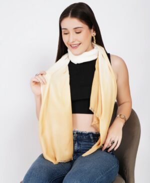 Golden Beige to Ivory Ombre Scarf