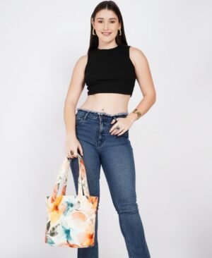 Floral tote bag