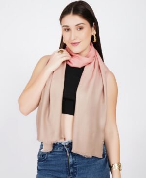 Nude Pink to Warm Beige Ombre Scarf
